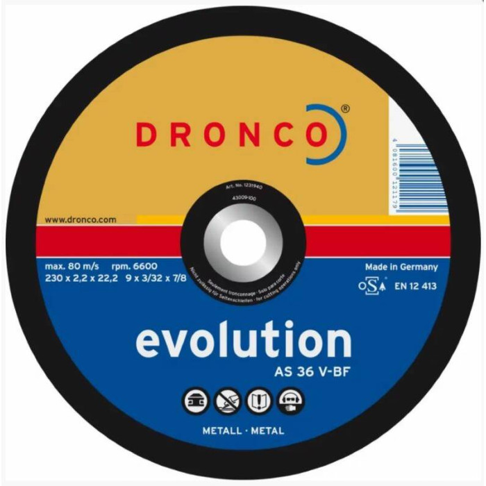 Диск отрезной по металлу Evolution AS36V 150x2,2x22,23 Dronco 1151070100