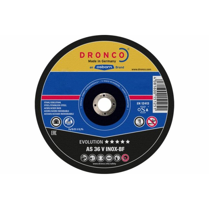 Диск отрезной по металлу Evolution AS36V 230x2,2x22,23 Dronco 1231070100