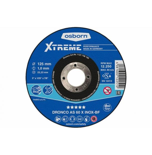 Диск отрезной по нержавейке AS60X XTREME 125x1,0x22,23 Dronco 1121746100