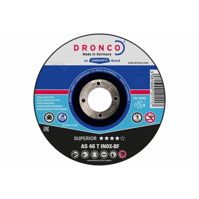 Диск отрезной по нержавейке DRONCO Superior AS46T INOX 1121250100