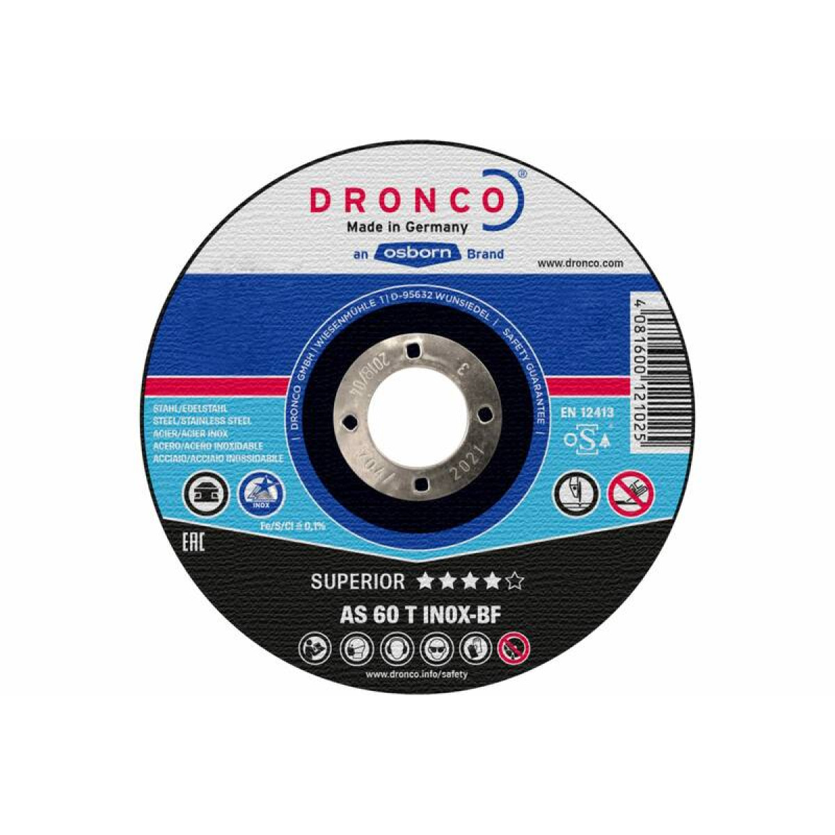 Диск отрезной по нержавейке DRONCO Superior AS60T INOX 1121240100 1