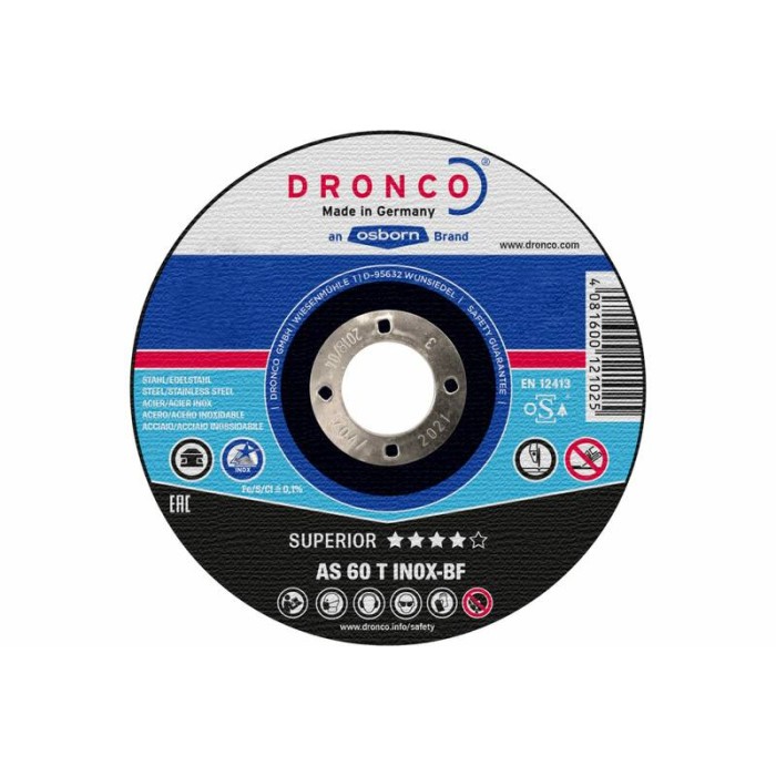 Диск отрезной по нержавейке DRONCO Superior AS60T INOX 1121240100