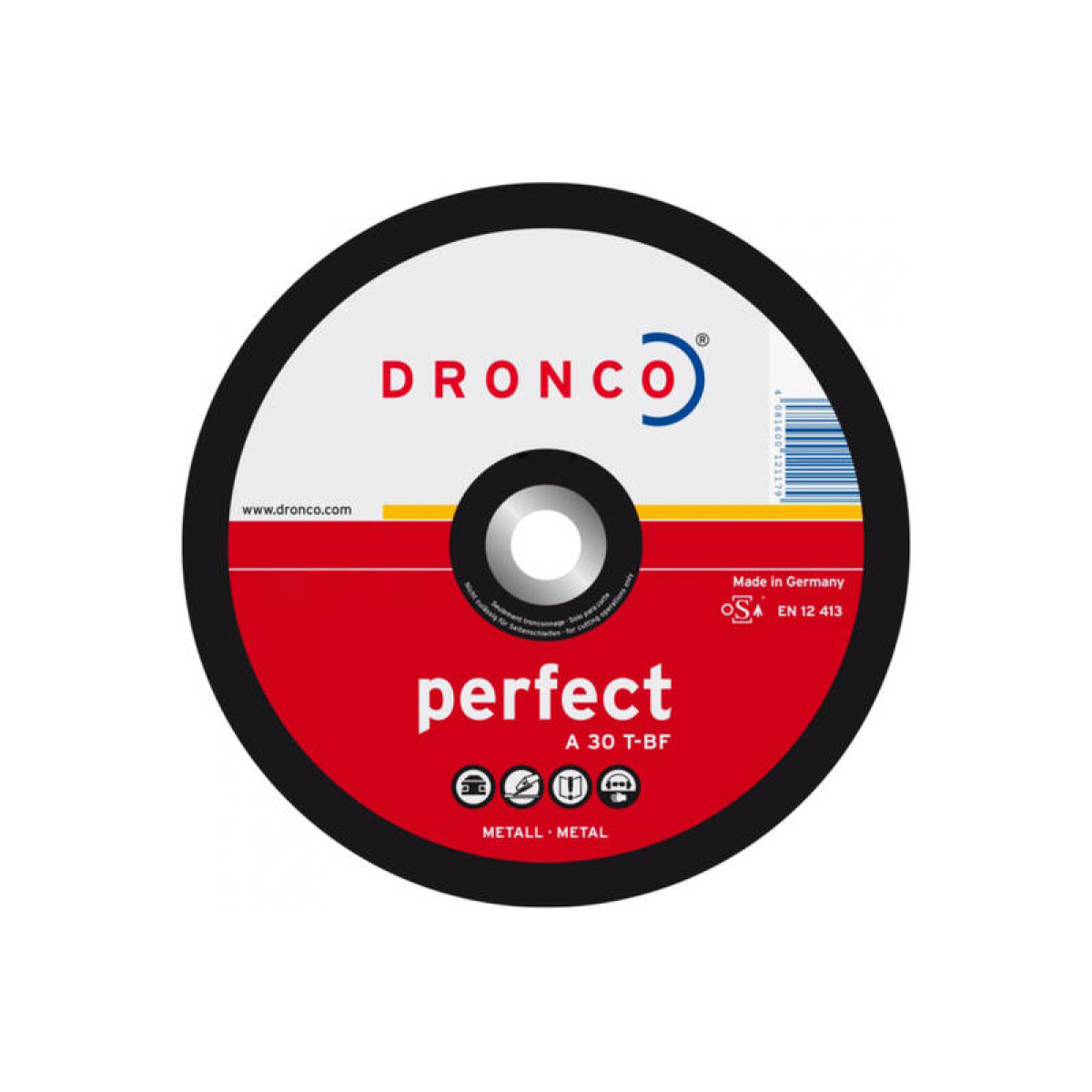 Диск шлифовальный по металлу Perfect A30T 125x6x22,23 Dronco 3126040100 1