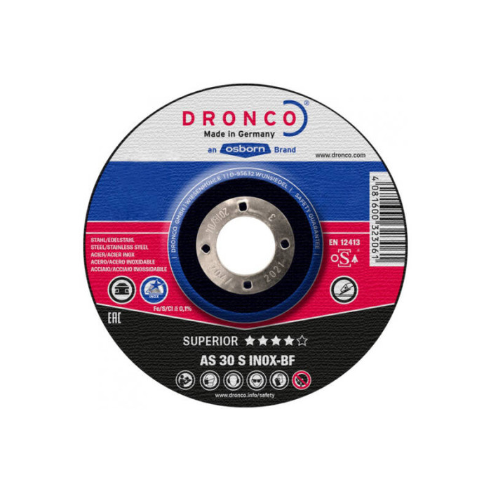 Диск шлифовальный Superior AS30S INOX 115x6x22,23 Dronco 3116540100