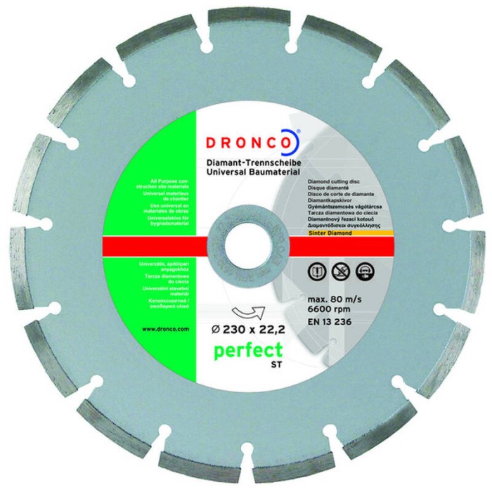 Алмазный отрезной круг универсальный ST 230х2,4x22,23 Dronco 4230810