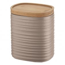Емкость для хранения с бамбуковой крышкой Guzzini Tierra 1 л бежево-розовая