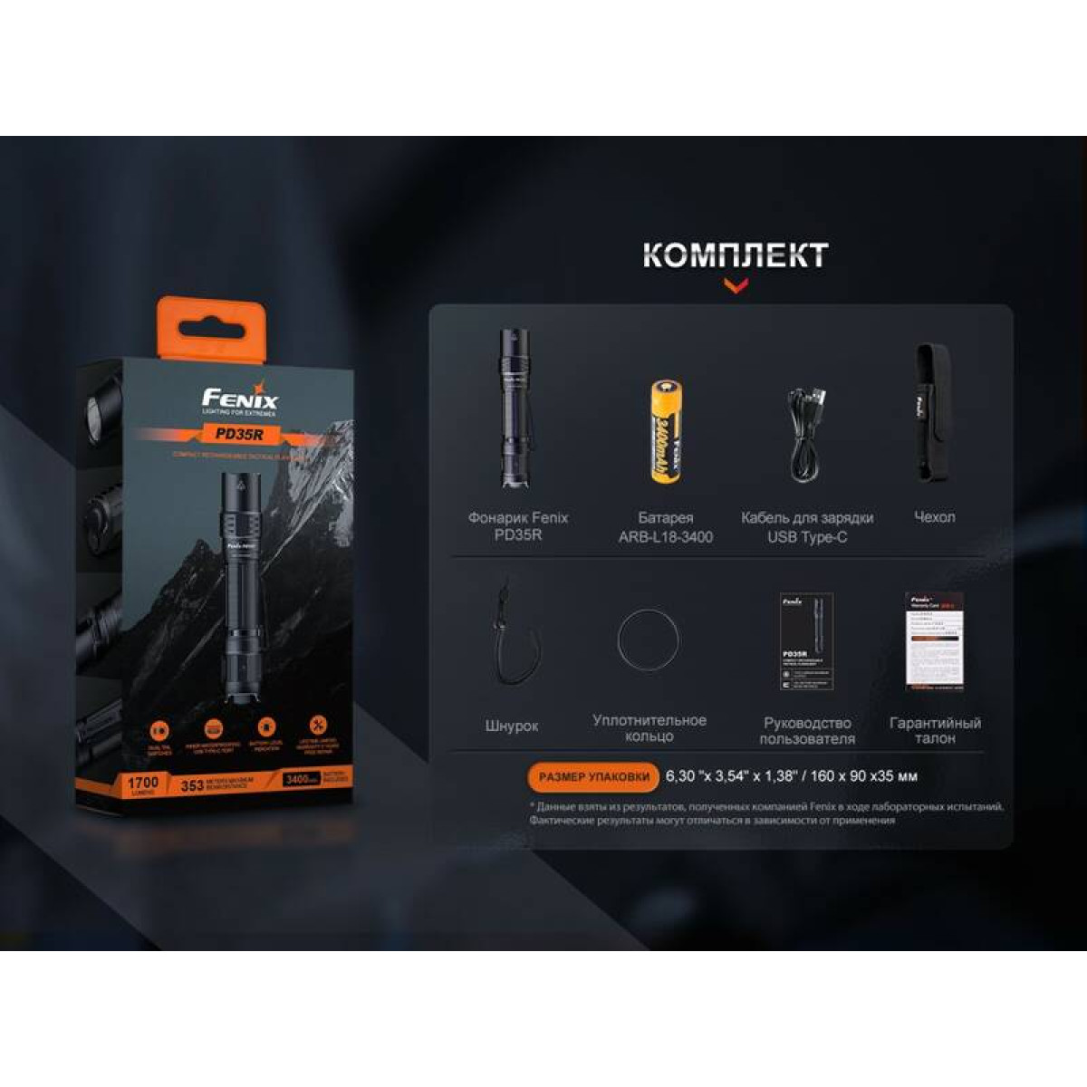 Фонарь Fenix PD35R 1700 Lumen PD35R 19