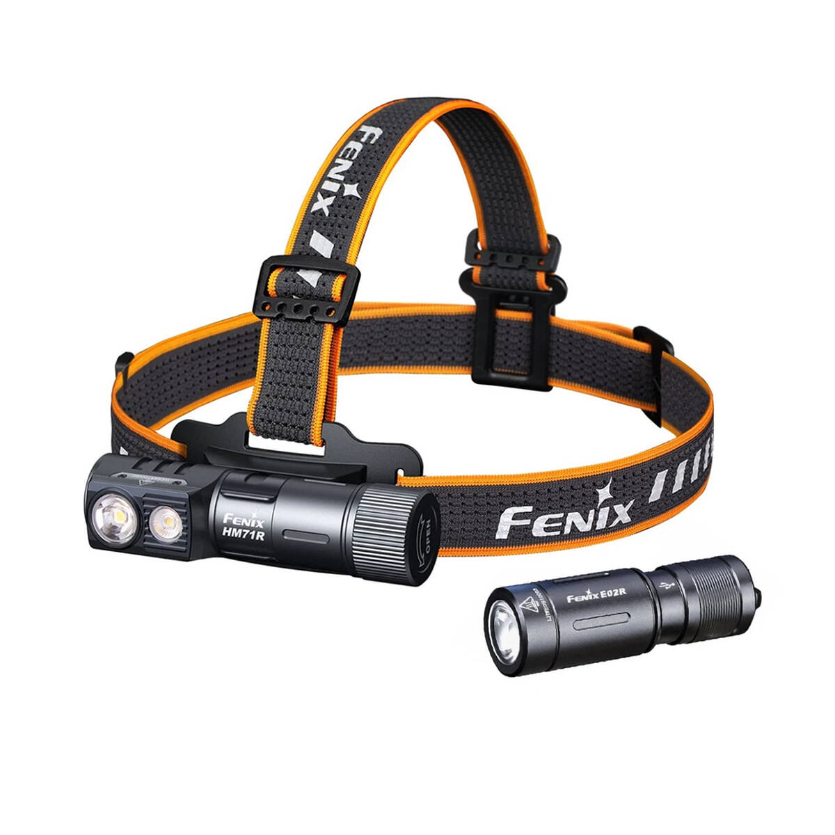 Фонарь налобный Fenix HM71R и фонарь брелок Fenix E02R (Bonus Kit) 1