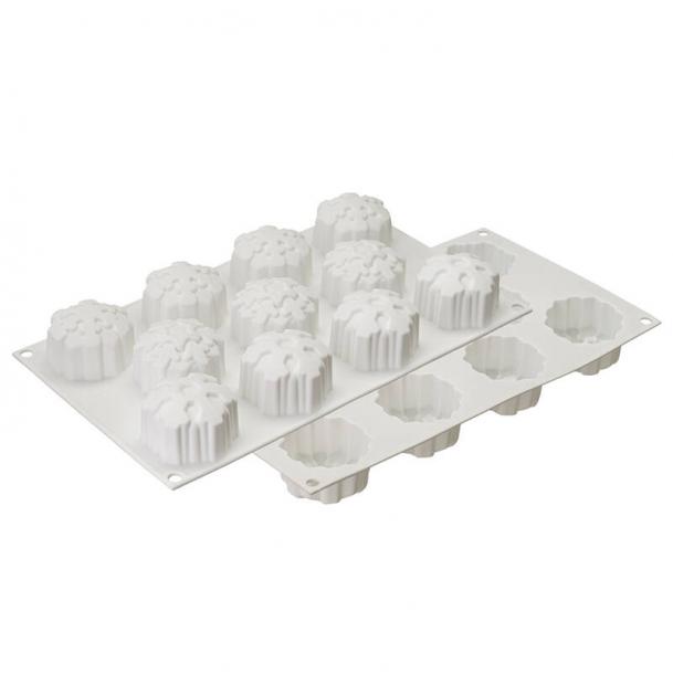 Форма для приготовления пирожных и конфет Snowflakes 30,5х18 см Silikomart 26.115.87.0065
