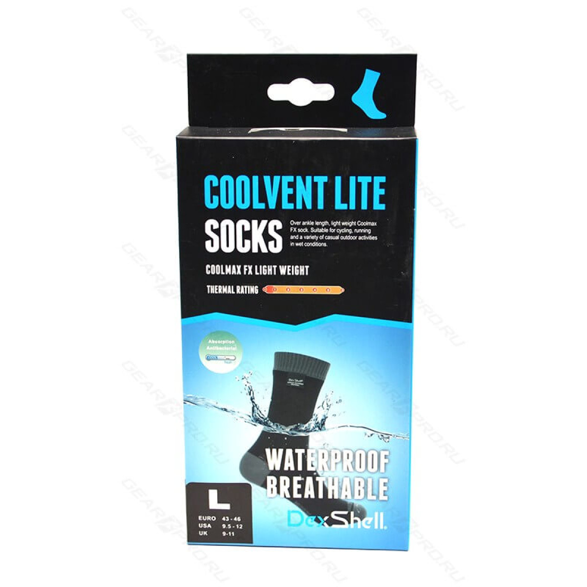 Носки водонепроницаемые DexShell Waterproof Coolvent Lite Socks Grey L 4