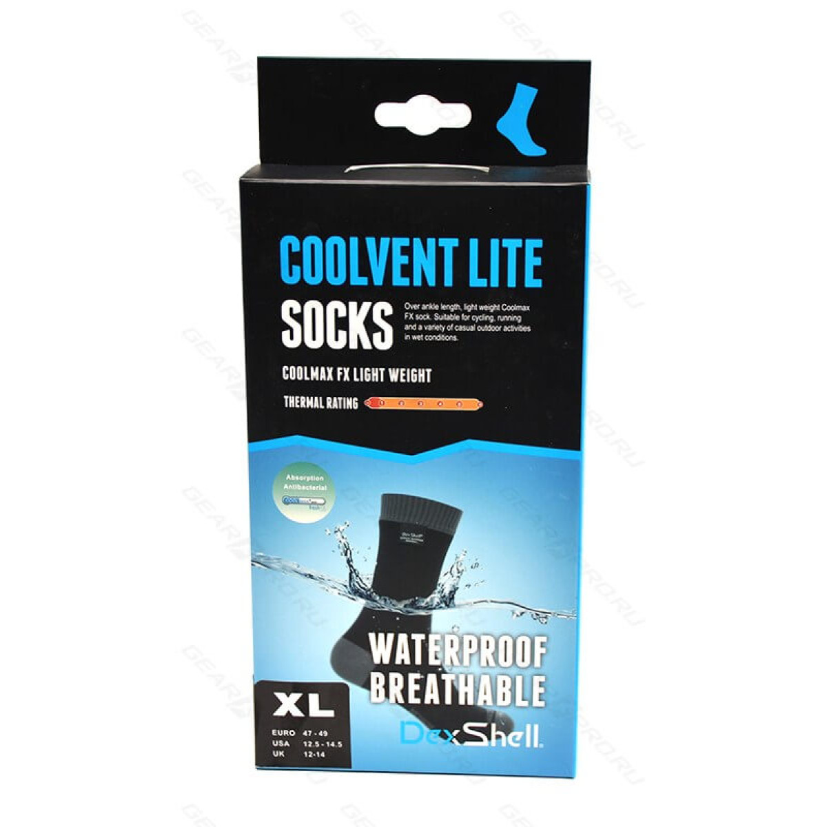 Носки водонепроницаемые DexShell Waterproof Coolvent Lite Socks Grey XL 3