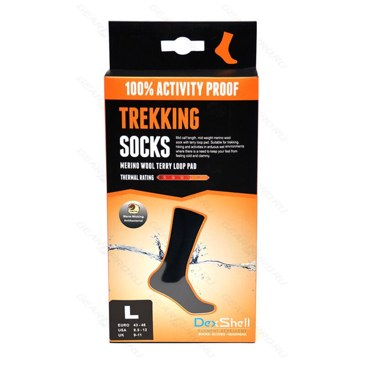 Носки водонепроницаемые DexShell Waterproof Trekking Socks Olive L 3