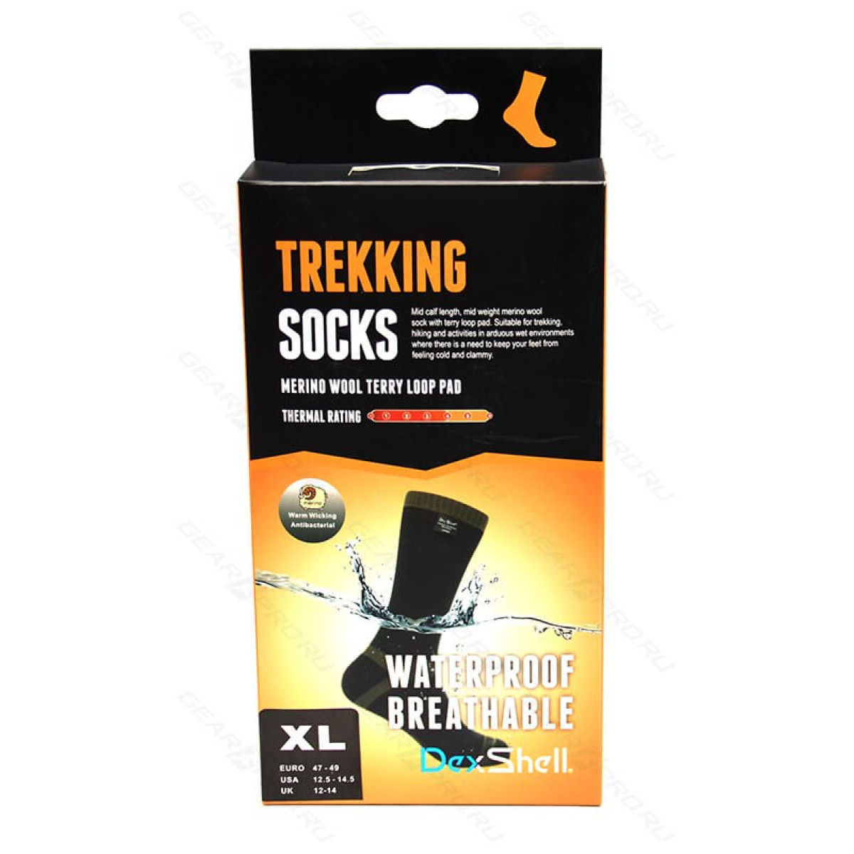 Носки водонепроницаемые DexShell Waterproof Trekking Socks Olive XL 4