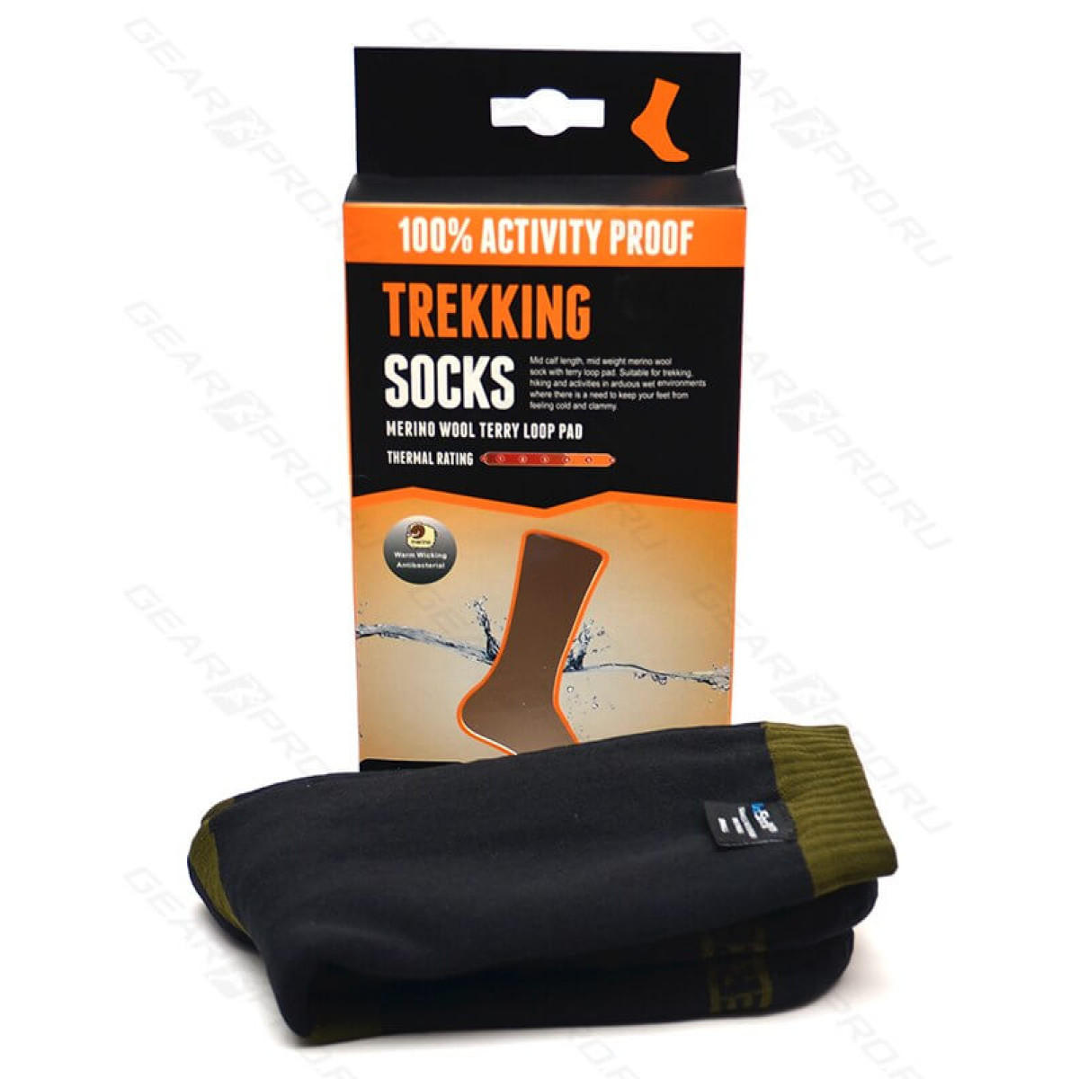 Носки водонепроницаемые DexShell Waterproof Trekking Socks Olive M 3