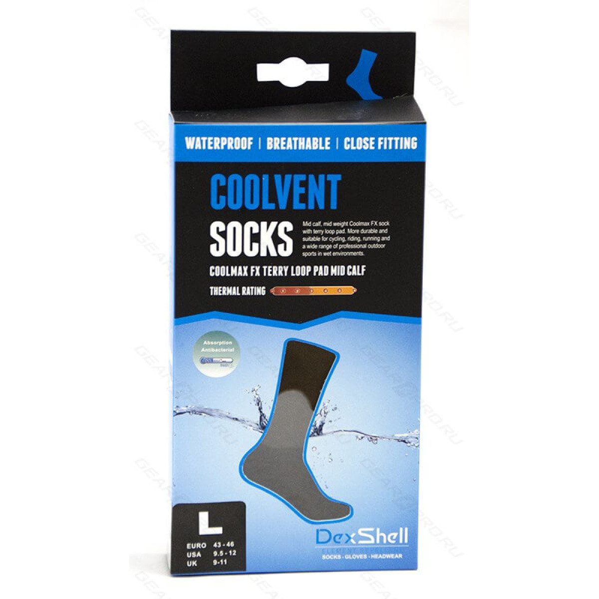 Носки водонепроницаемые Dexshell Waterproof Coolvent Socks Aqua Blue L 5
