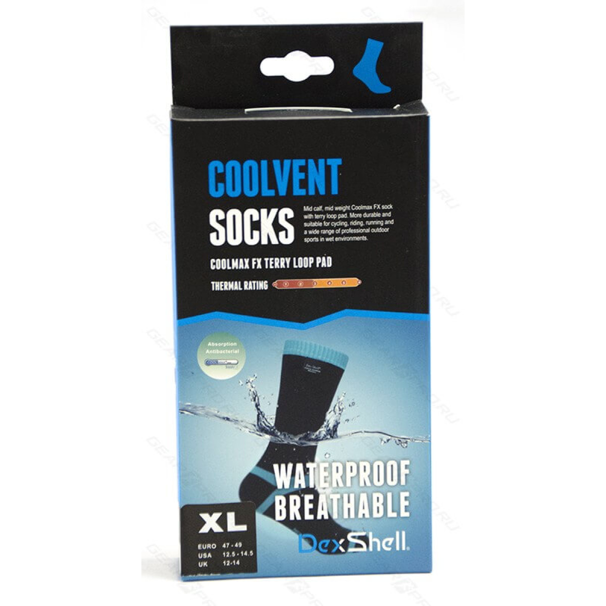 Носки водонепроницаемые Dexshell Waterproof Coolvent Socks Aqua Blue XL 5