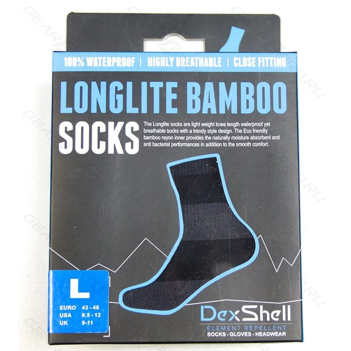 Носки водонепроницаемые Dexshell Longlite Bamboo Grey Socks размер L 2