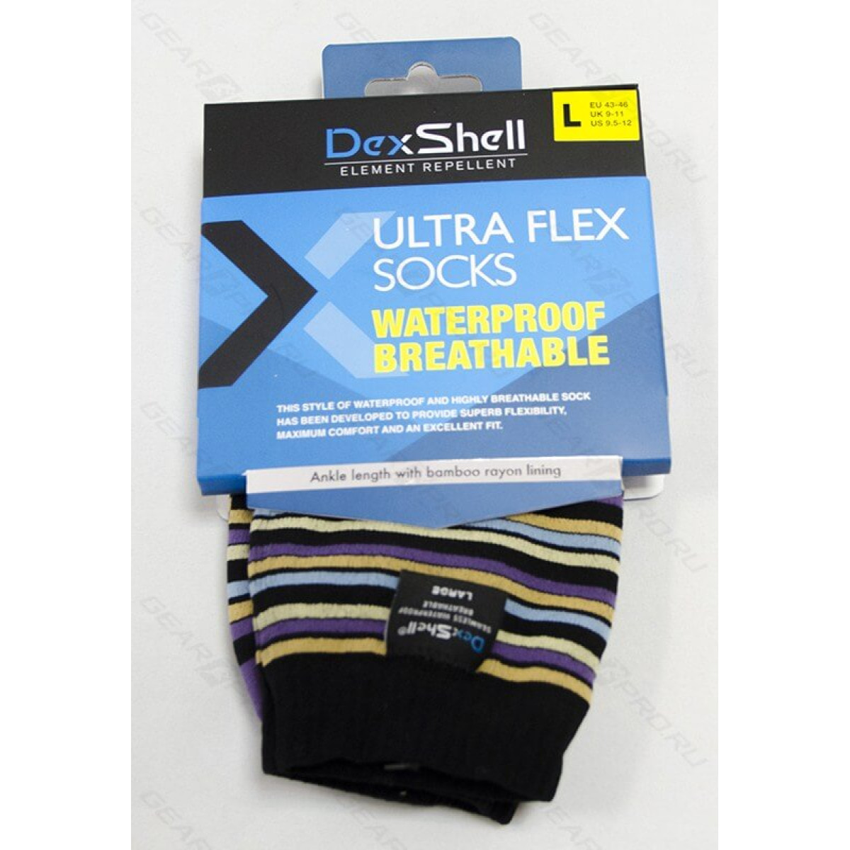 Носки водонепроницаемые Dexshell Waterproof Ultra Flex Stripe Socks L 6