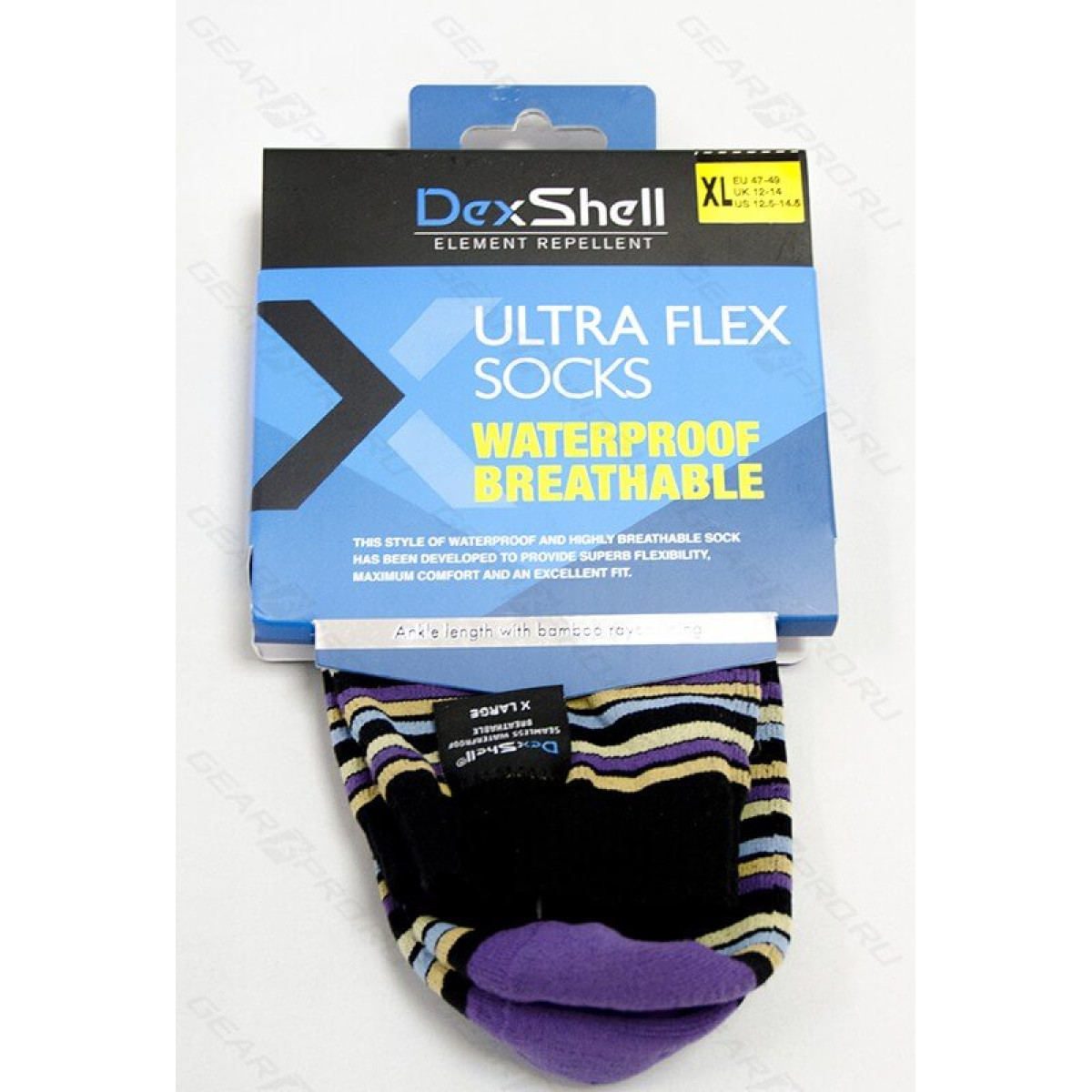 Носки водонепроницаемые Dexshell Waterproof Ultra Flex Stripe Socks S 6