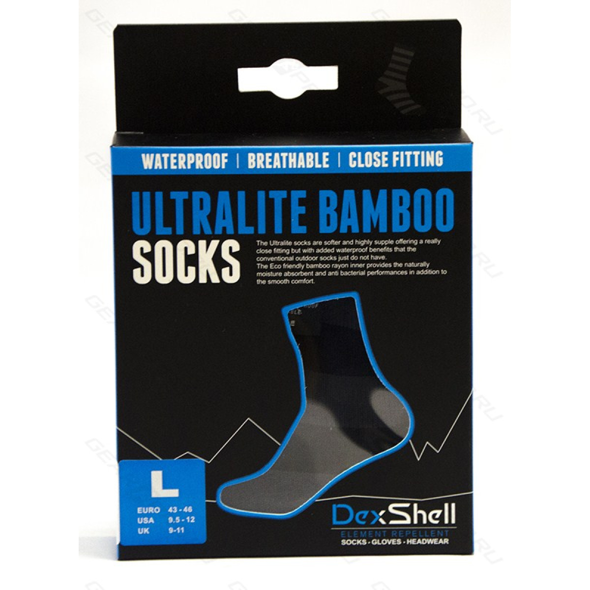 Носки водонепроницаемые Dexshell Waterproof Ultralite Bamboo Socks Grey Stripe L 2