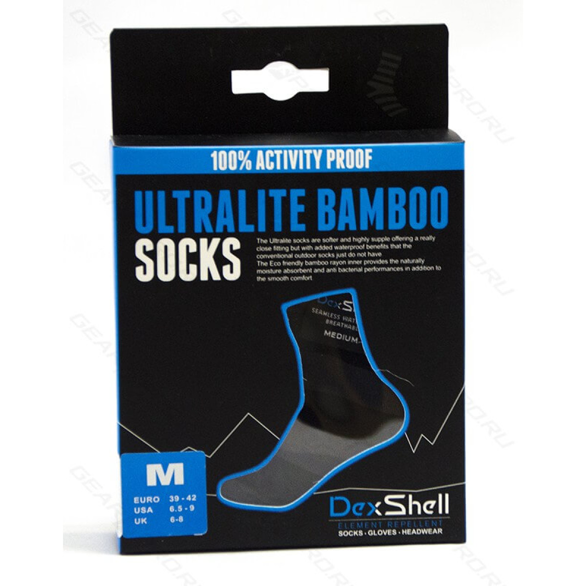 Носки водонепроницаемые Dexshell Waterproof Ultralite Bamboo Socks Grey Stripe M 3