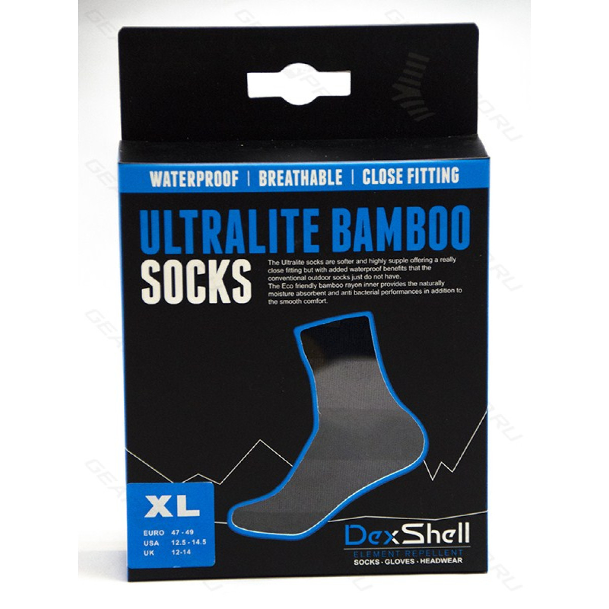 Носки водонепроницаемые Dexshell Waterproof Ultralite Bamboo Socks Grey Stripe XL 5