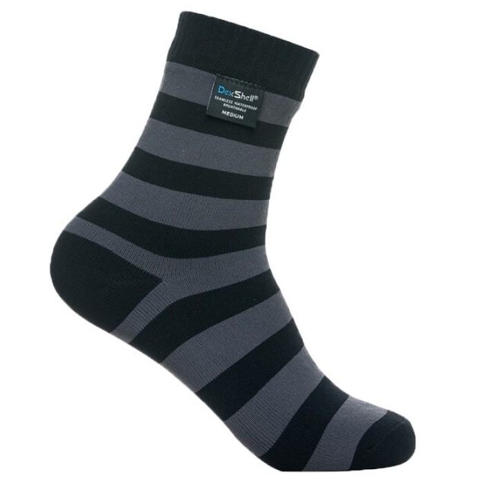 Носки водонепроницаемые Dexshell Waterproof Ultralite Bamboo Socks Grey Stripe L