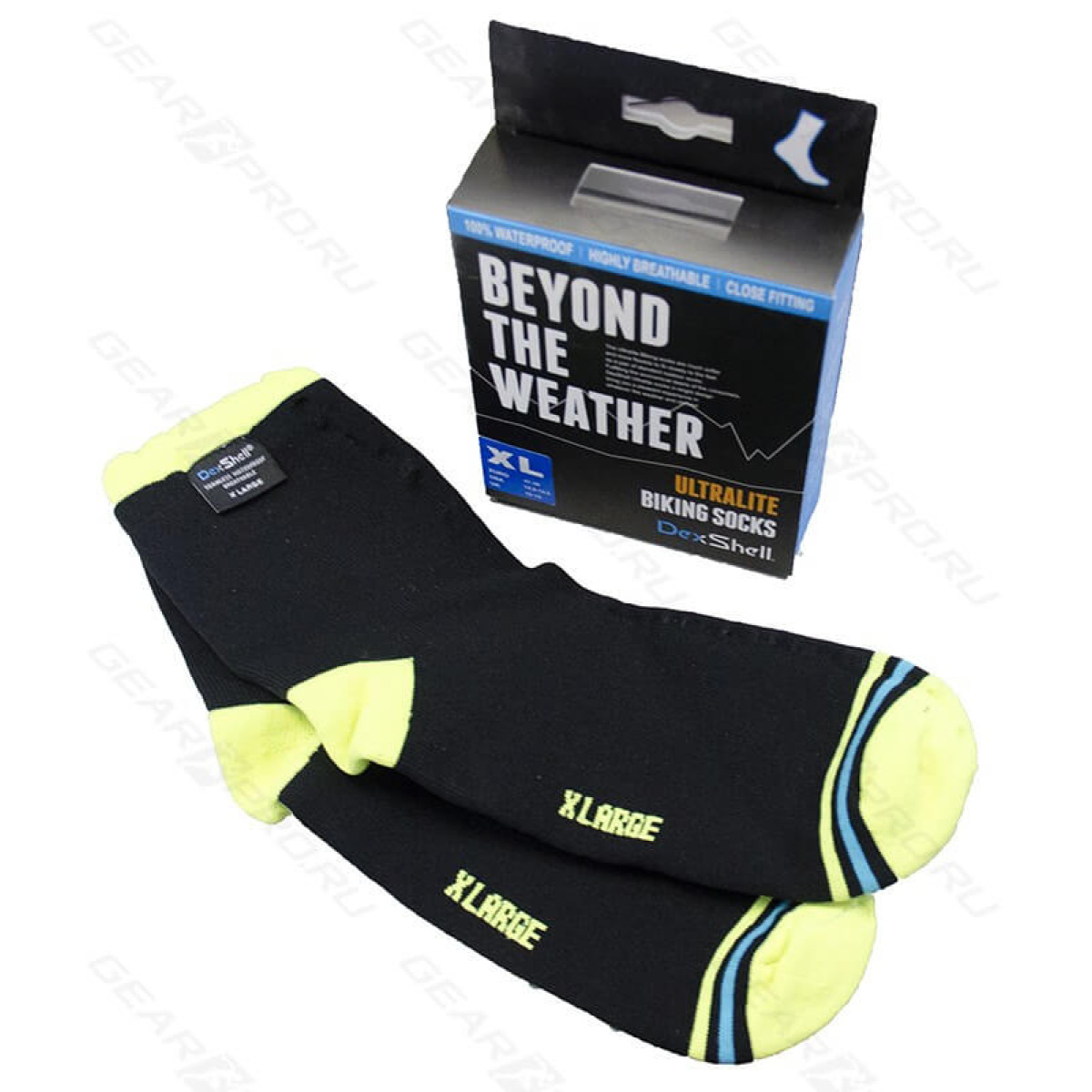 Носки водонепроницаемые Dexshell Ultralite Biking Hi-vis Yellow M 3