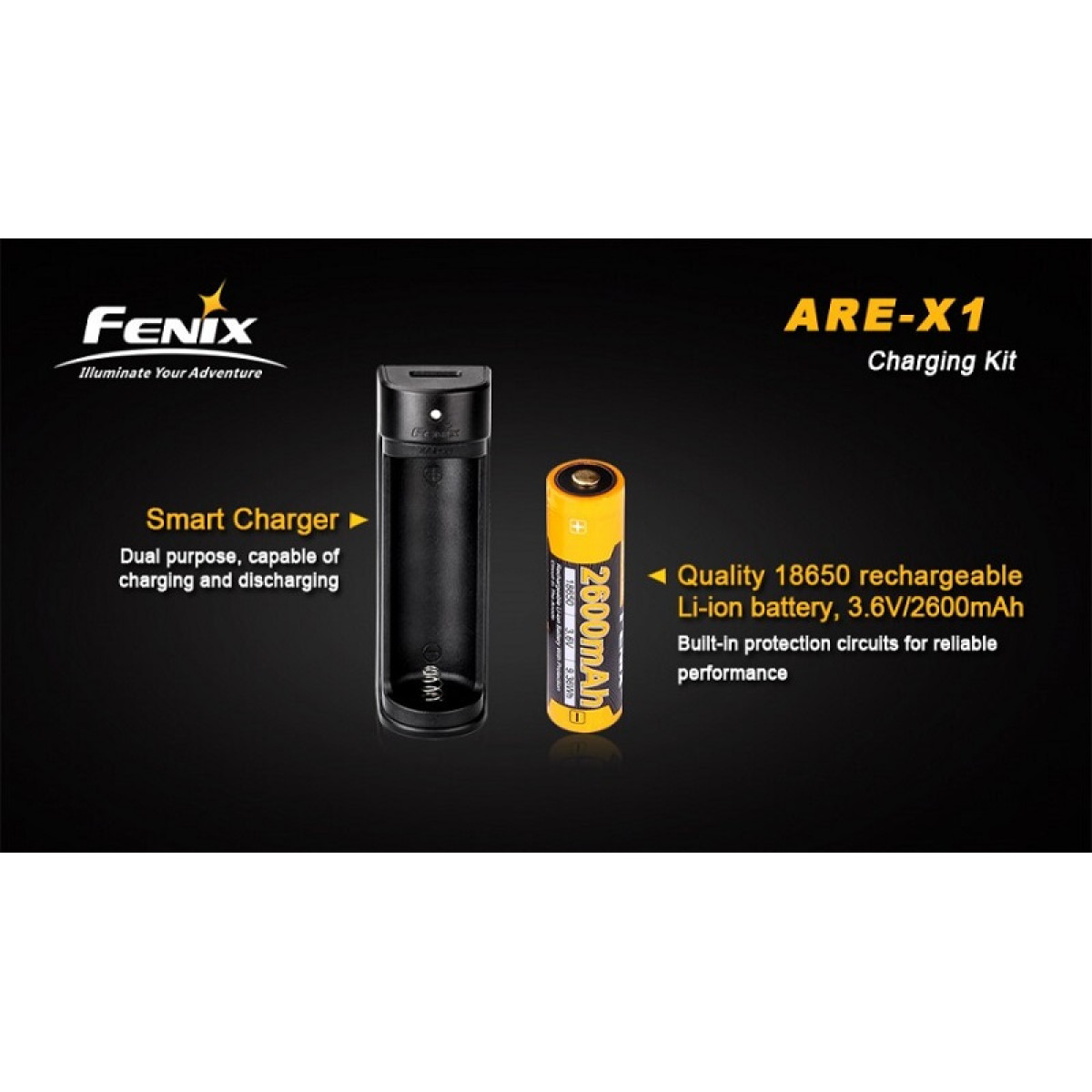 Зарядное устройство + аккумулятор Fenix ARE-X1 Charging Kit 6