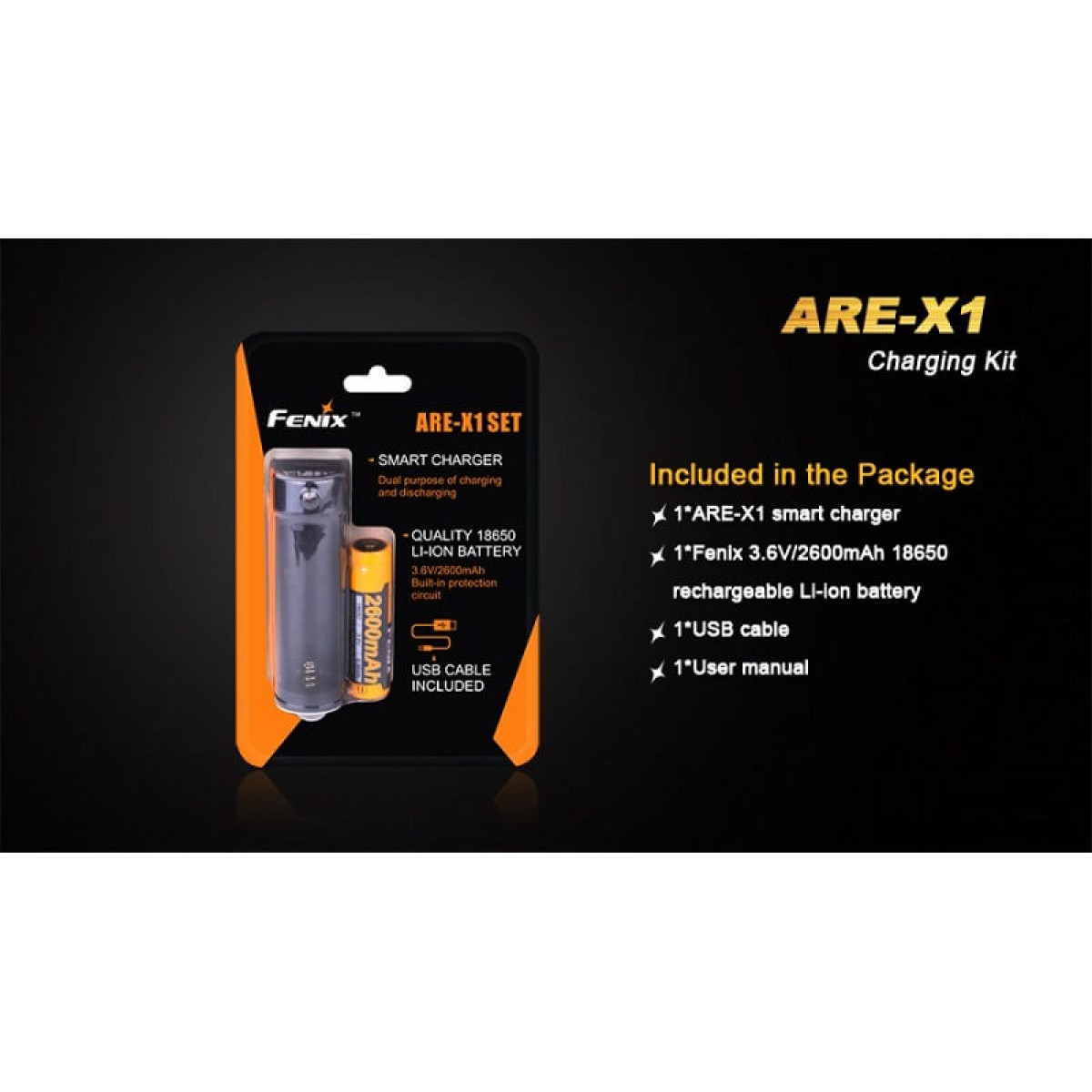 Зарядное устройство + аккумулятор Fenix ARE-X1 Charging Kit 2