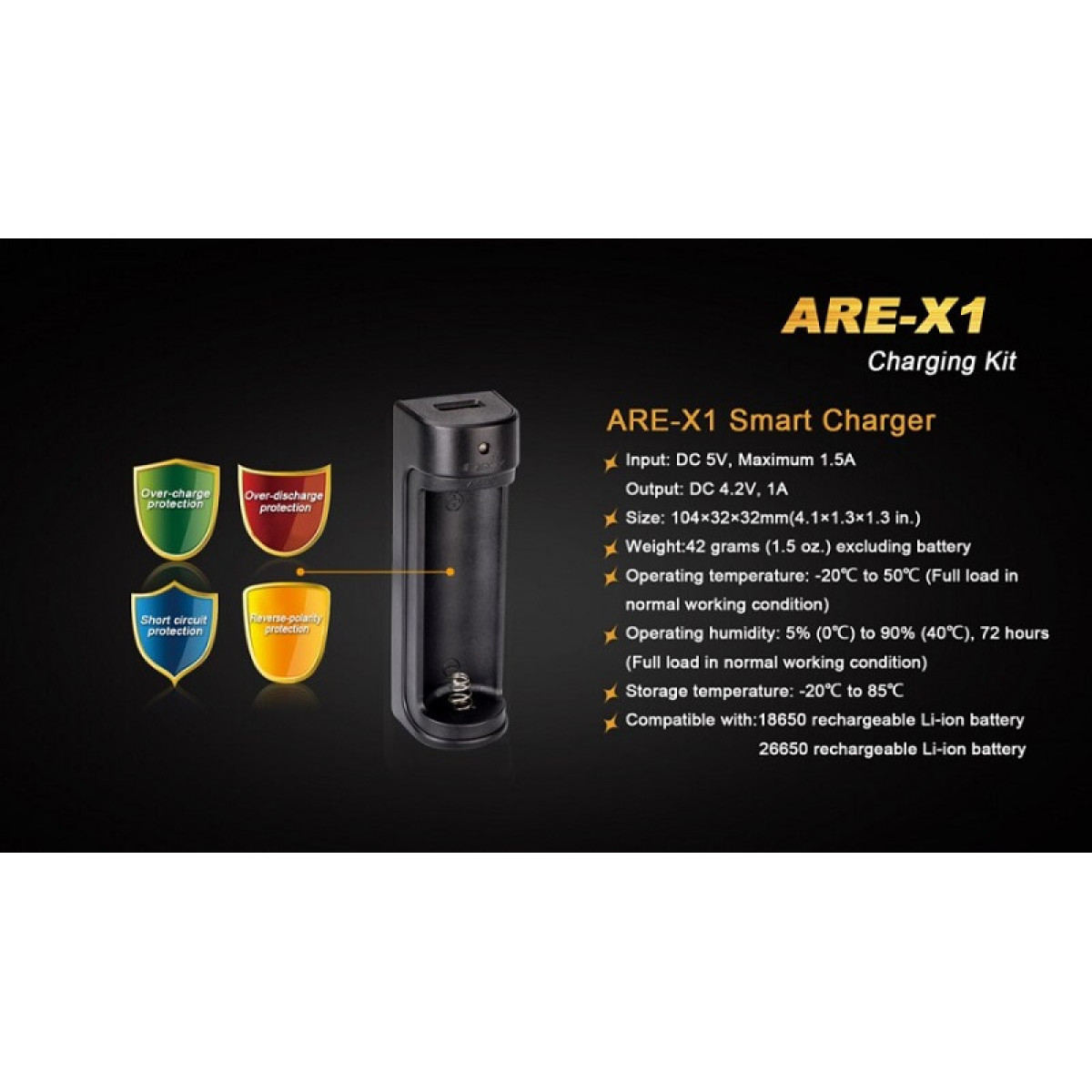 Зарядное устройство + аккумулятор Fenix ARE-X1 Charging Kit 3