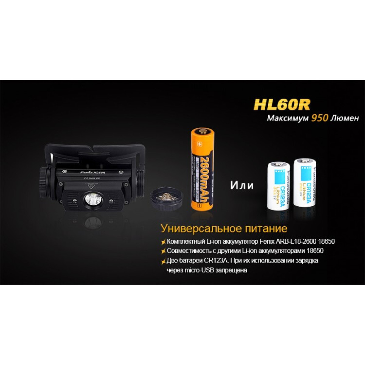 Налобный фонарь Fenix HL60RDY 5