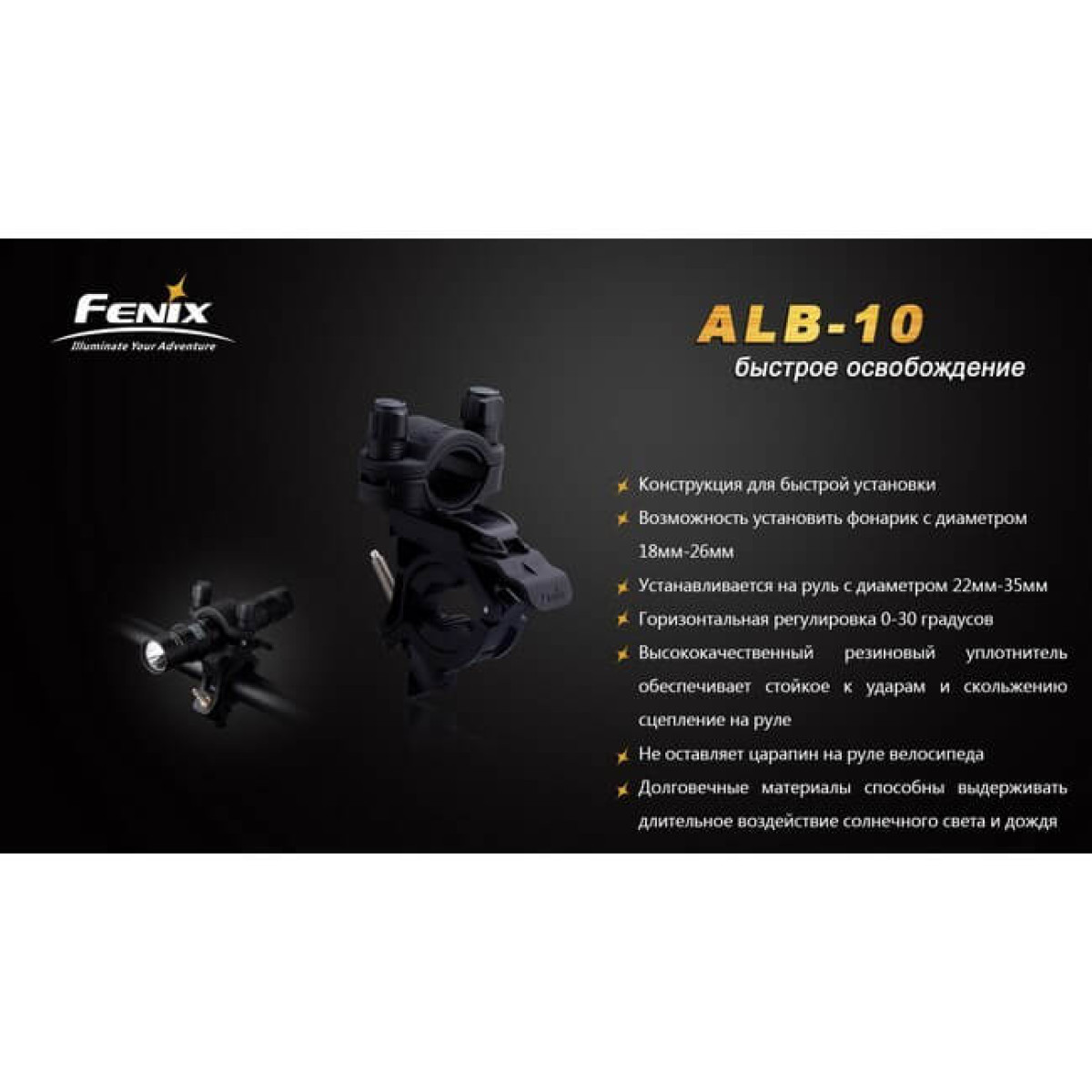 Велосипедное крепление Fenix Quick-release Bike Mount ALB-10 7