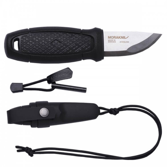Нож Morakniv Eldris Black (ножны, шнурок, огниво)