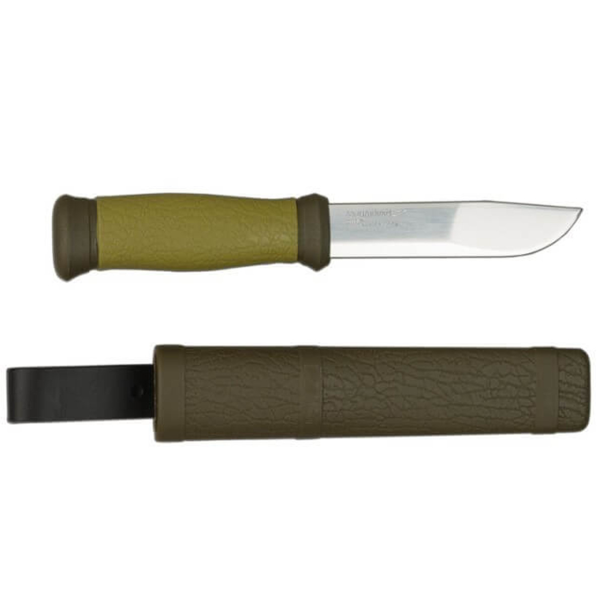 Нож туристический Morakniv Outdoor 2000 Green, нержавеющая сталь, зеленый, с ножнами, 10629 1