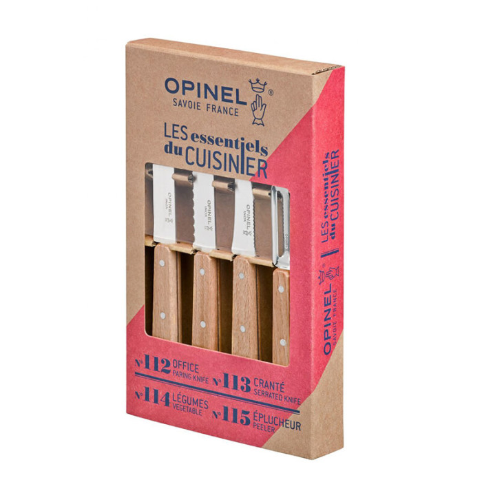 Набор из 4 ножей Opinel Natural 4 Essentials Knives Box Set
