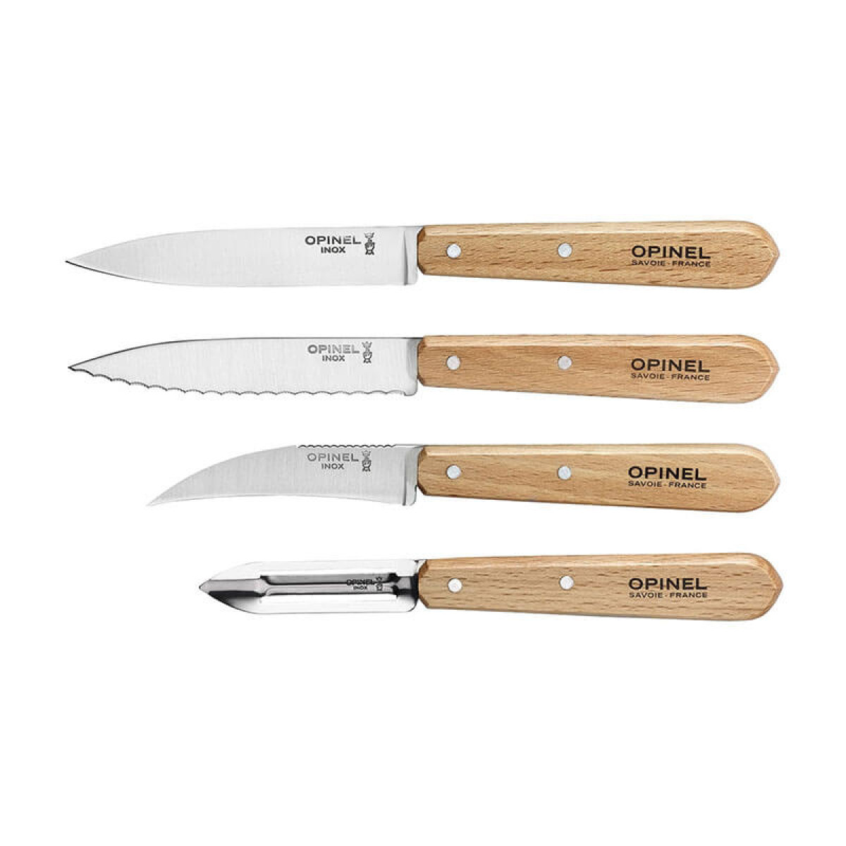 Набор из 4 ножей Opinel Natural 4 Essentials Knives Box Set 3