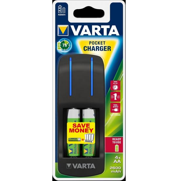 Комплект VARTA Pocket Charger + R2U Ni-MH AA 2600 mAh 4 шт 5716