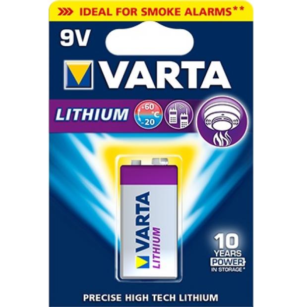 Батарейка литиевая VARTA Professional Lithium 9V 6122