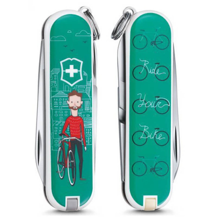 Мультитул Victorinox Classic LE 2015, 58 mm, 7 Functions, Ride your Bike