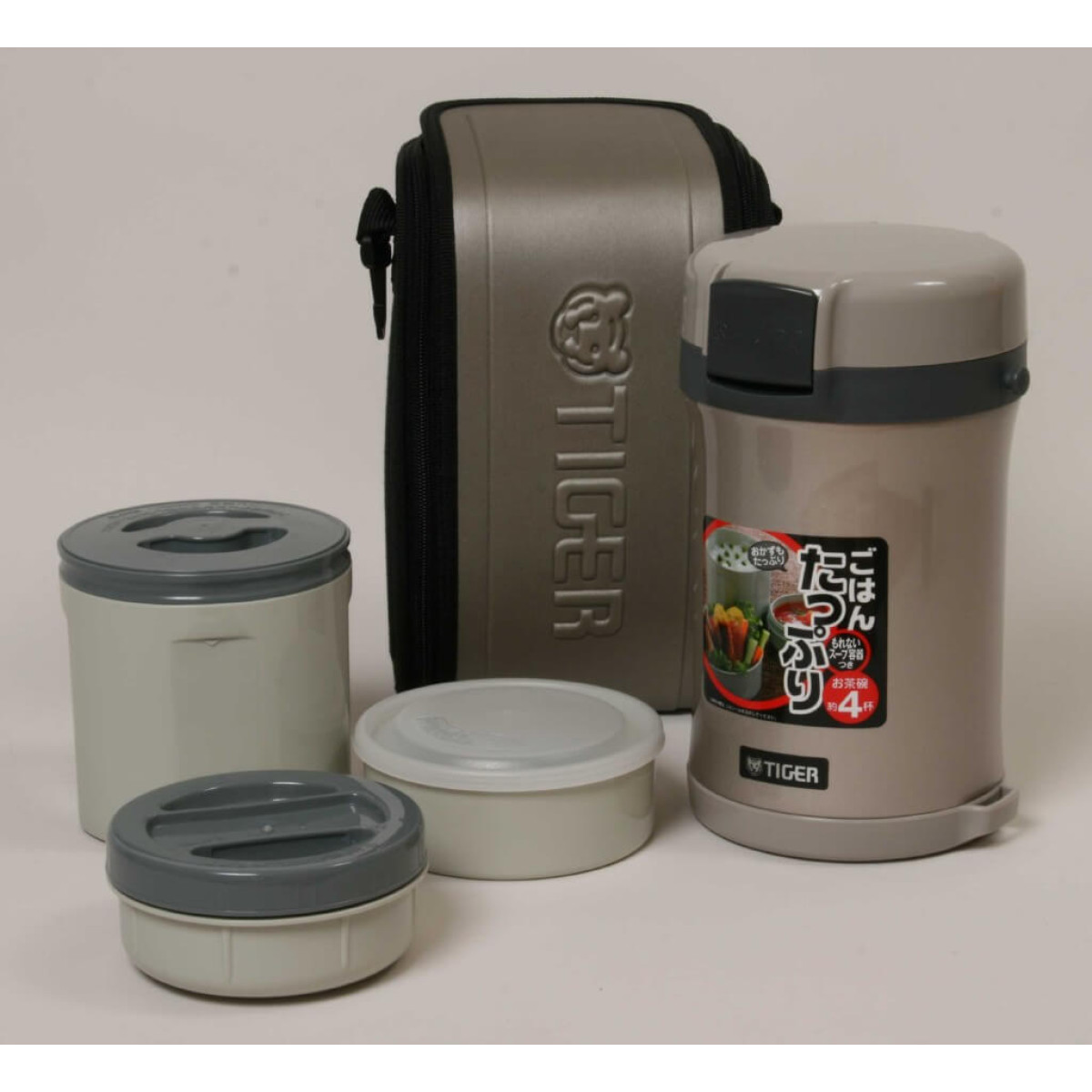 Термос для еды с контейнерами Tiger Lunch Box 1.4L LWU-B Warm Silver 4