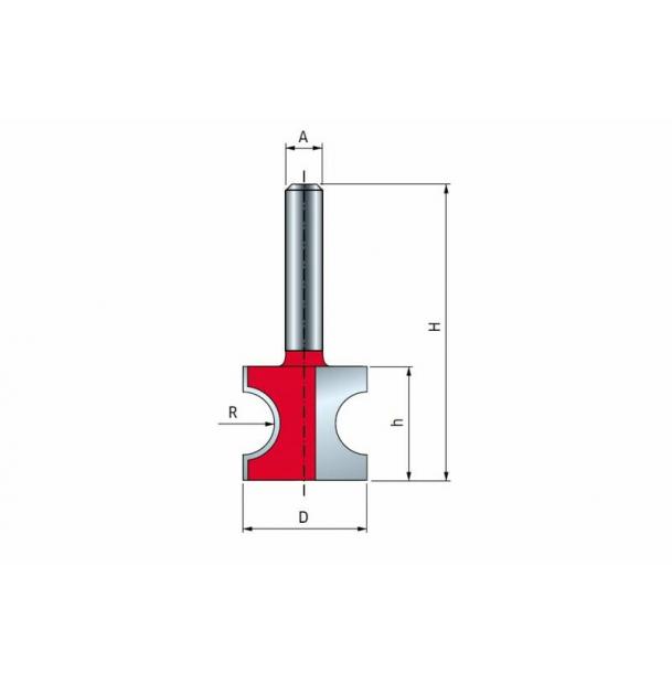 Фреза полукруглая FREUD PRO 22.2х19.5 мм 82-10408