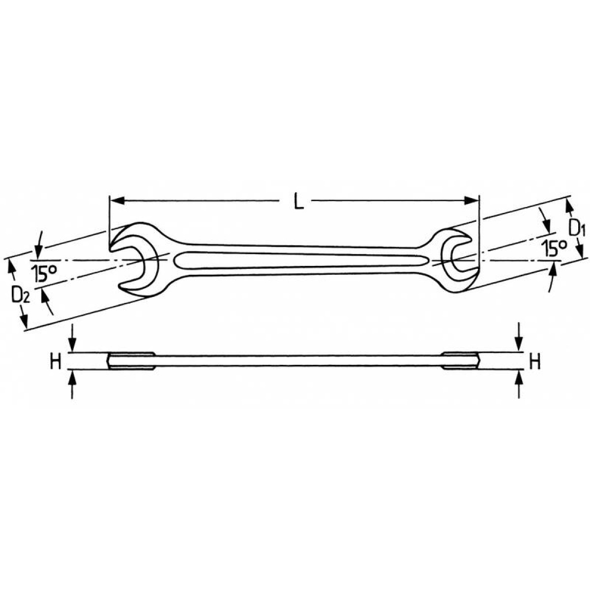 Ключ гаечный рожковый 19x24 мм фосфатированный HEYCO HE-00895192436 2