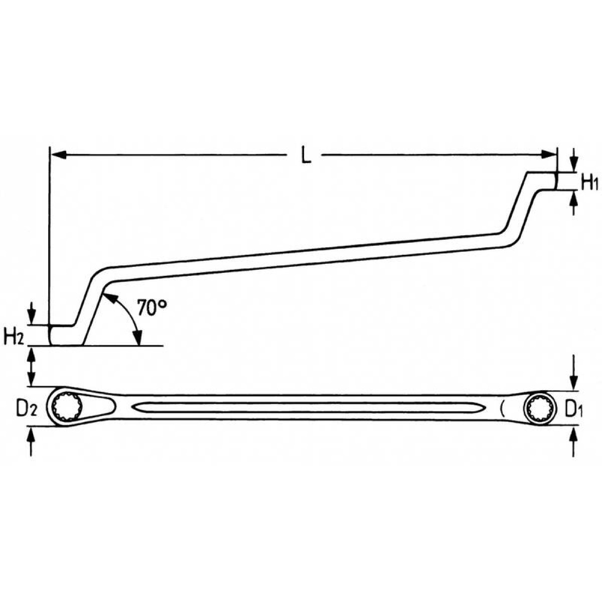 Ключ гаечный накидной 3/4" x 25/32" хромированный HEYCO HE-00475663582 2