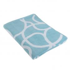 Жаккардовое полотенце Tkano с авторским дизайном Gravity голубое Cuts&Pieces 70х140