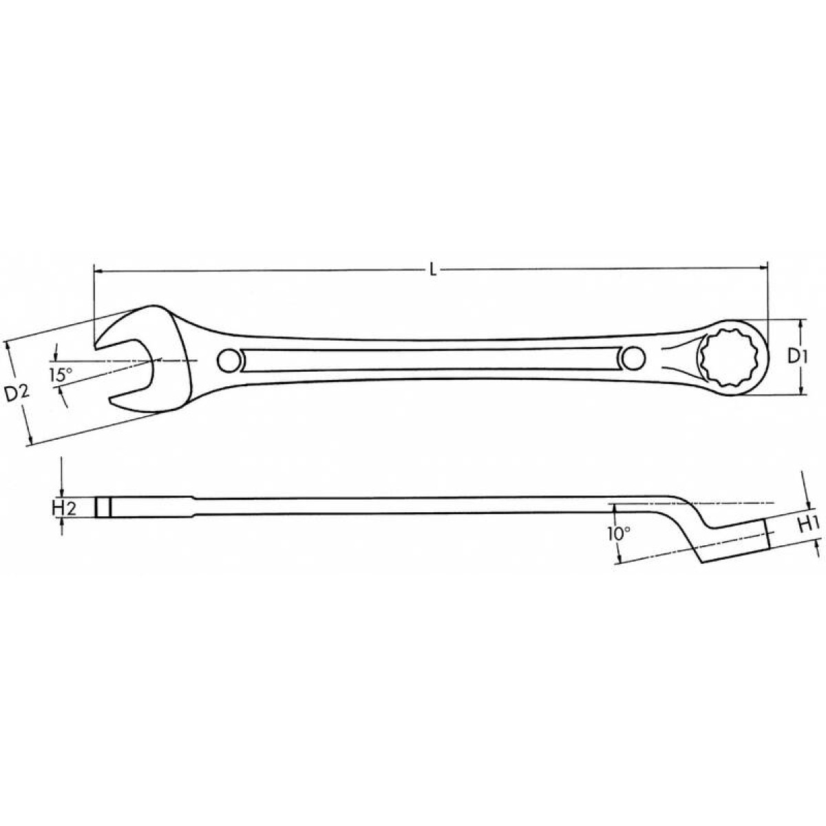 Ключ гаечный комбинированный Maxline 15 мм хромированный HEYCO HE-00410015083 2