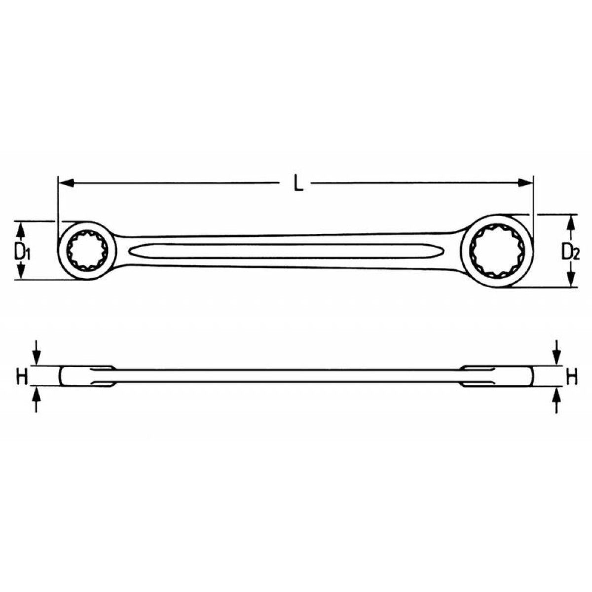 Ключ гаечный накидной 21x23 мм хромированный HEYCO HE-00450212382 2