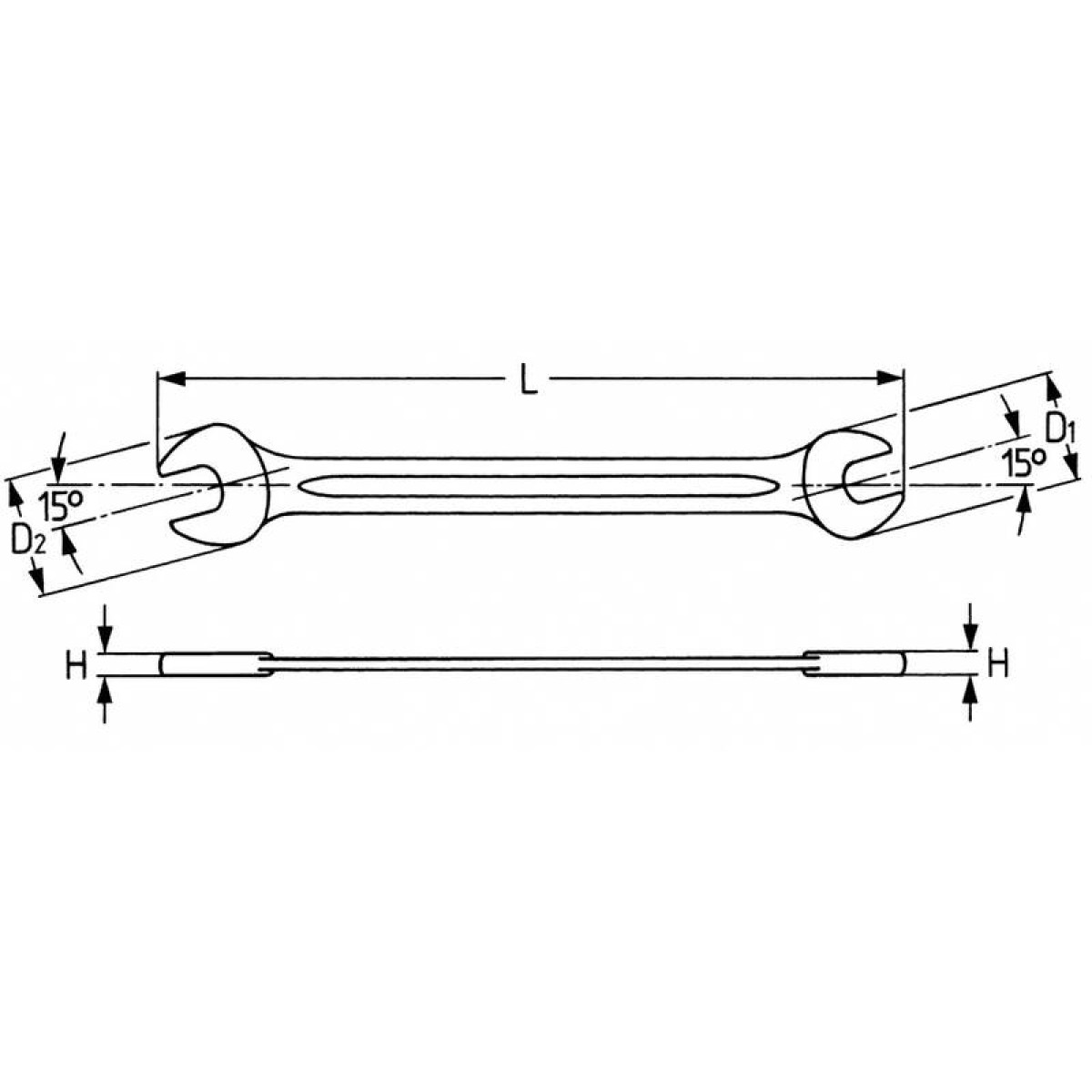 Ключ гаечный рожковый 5.5x7 мм хромированный HEYCO HE-00350055782 2