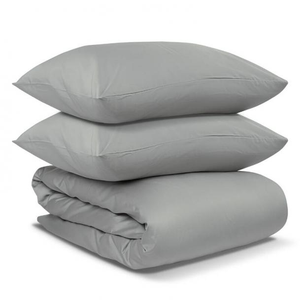Комплект постельного белья сатин Tkano Essential 1.5-спальный светло-серый TK19-DC0008