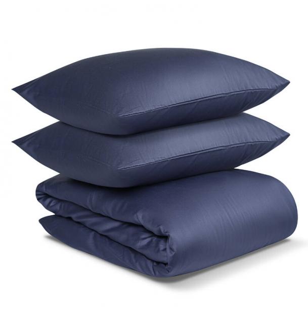 Комплект постельного белья сатин Tkano Essential 2-спальный сатин темно-синего TK19-DC0019